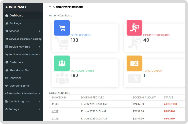 Admin Dashboard